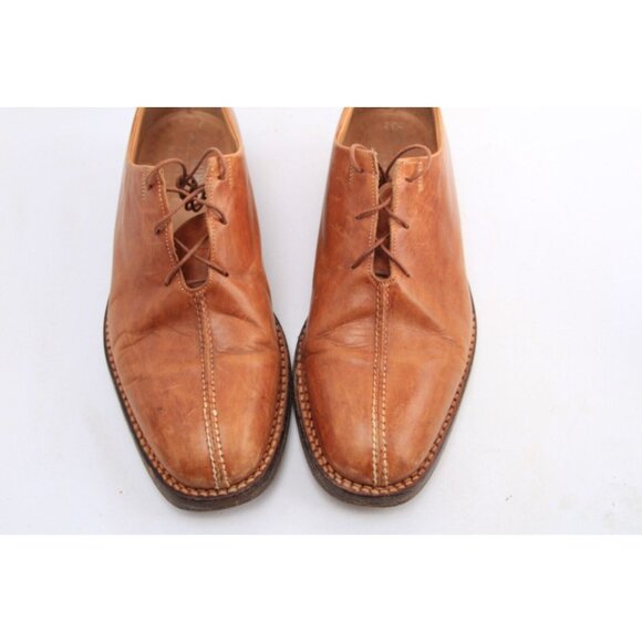 Lidfort for Barney's Mens Leather Lace Up Shoes Brown Tan Mens Sz 9 - Picture 3 of 16